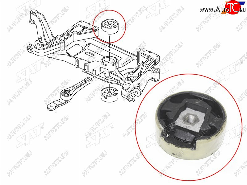 819 р. Сайлентблок Audi A3 03-13  Q3 11-19  Skoda Octavia 04-13  Volkswagen Golf 03-19  Jetta 05-19  P SAT ST-1K0199868Q  с доставкой в г. Пермь
