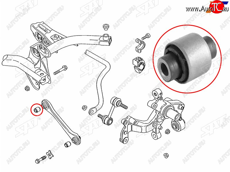 389 р. Сайлентблок Audi A3 03-19  Q3 11-19  Chery Tiggo 4 17-19  Skoda Karoq 17-  Kodiaq 16-22  Octavi SAT ST-1K0501529J-B1  с доставкой в г. Пермь