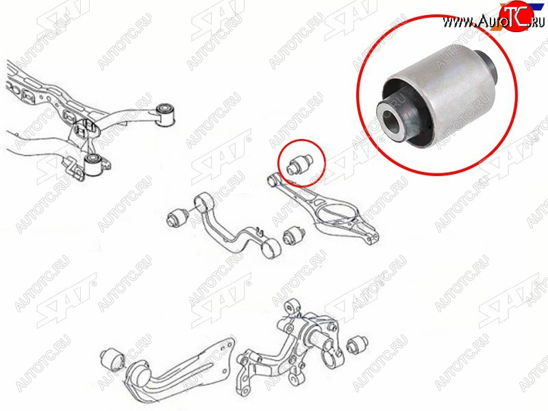 399 р. Сайлентблок Audi A3 03-13  Q3 11-19  Chery Tiggo 4 17-19  Skoda Octavia 04-13  Volkswagen Golf 0 SAT ST-1K0505311AB-B  с доставкой в г. Пермь