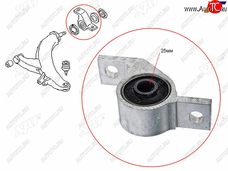 1 199 р. Сайлентблок Subaru Forester 97-08  Impreza 92-07  Legacy 93-98  Outback 94-03 (Перед Слева) SAT ST-20201-AC110  с доставкой в г. Пермь