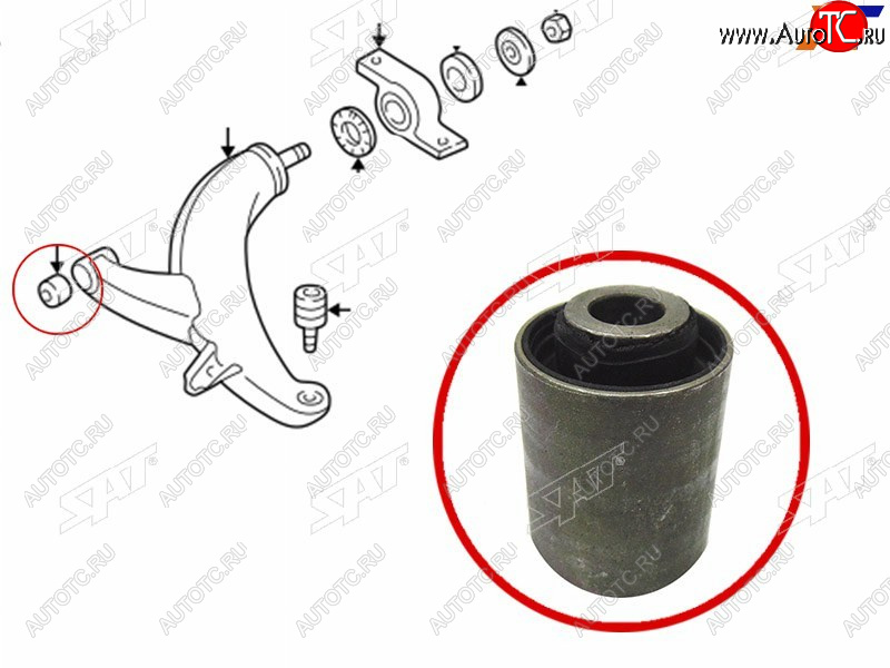 349 р. Сайлентблок Mazda 6 07-12  Subaru Forester 97-08  Impreza 92-07  Legacy 89-03  Outback 94-03 (Пе SAT ST-20201-FC020  с доставкой в г. Пермь