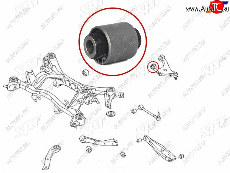 319 р. Сайлентблок Subaru Forester 07-19  Impreza 07-14  Legacy 03-15  Outback 03-15 SAT ST-20252-XA01A-BU  с доставкой в г. Пермь