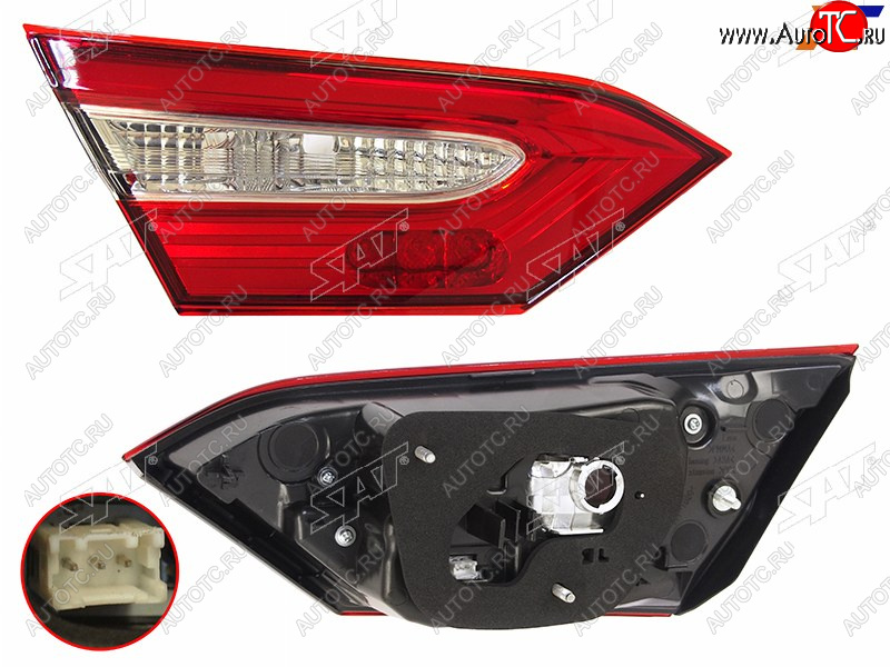 4 999 р. Левый фонарь (внутренний) SAT Toyota Camry XV70 дорестайлинг (2017-2021)  с доставкой в г. Пермь