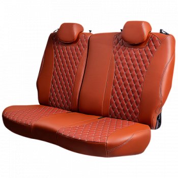 16 499 р. Комплект чехлов для сидений (Орегон) БАЙРОН РОМБ Lord Autofashion Audi Q3 8U рестайлинг (2014-2018) (коричневый, вставка св-коричневы, строчка беж)  с доставкой в г. Пермь. Увеличить фотографию 6