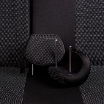 3 799 р. Комплект чехлов для сидений (1+2 мес. Жаккард) ДУБЛИН Lord Autofashion  CITROEN Jumper  290 (2014-2022), Fiat Ducato  290 (2014-2025), Peugeot Boxer  290 (2014-2025) (черный, вставка Ёж белый)  с доставкой в г. Пермь. Увеличить фотографию 7