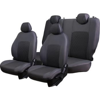 5 399 р. Комплект чехлов для сидений (РЗСиС 60/40 2Г Жаккард) ДУБЛИН Lord Autofashion Ford Fusion 1 хэтчбэк дорестайлинг (2002-2005) (серый, вставка Сеул серый)  с доставкой в г. Пермь. Увеличить фотографию 3