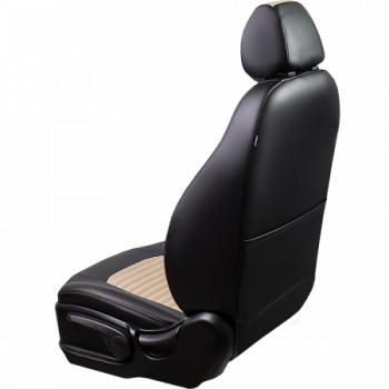 9 699 р. Комплект чехлов для сидений (к.Drive Active РЗСиС 60/40 3Г Илана+Орегон) ТУРИН-3 ст ЛАЙН Lord Autofashion  Лада Гранта FL ( 2191,  2190,  2194,  2192) (2018-2025) лифтбек, седан, универсал, хэтчбек (черный, вставка бежевая, строчка бежевая)  с доставкой в г. Пермь. Увеличить фотографию 3