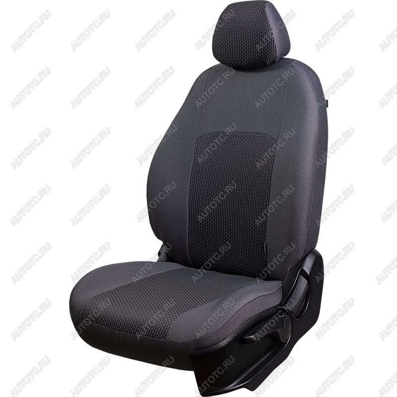 5 399 р. Комплект чехлов для сидений (РЗСиС 60/40 2Г Жаккард) ДУБЛИН Lord Autofashion  Лада Гранта Кросс  2194 (2018-2025) (серый, вставка Сеул серая)  с доставкой в г. Пермь