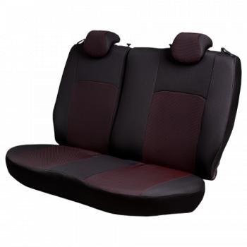5 849 р. Комплект чехлов для сидений (5 мест, ЦЗС, 3П Жаккард) Дублин Lord Autofashion Лада Ларгус дорестайлинг R90 (2012-2021) (черный, вставка Ёж красная)  с доставкой в г. Пермь. Увеличить фотографию 2