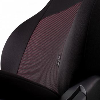 5 849 р. Комплект чехлов для сидений (5 мест, ЦЗС, 3П Жаккард) Дублин Lord Autofashion Лада Ларгус дорестайлинг R90 (2012-2021) (черный, вставка Ёж красная)  с доставкой в г. Пермь. Увеличить фотографию 6