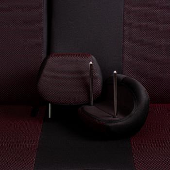 5 849 р. Комплект чехлов для сидений (5 мест, ЦЗС, 3П Жаккард) Дублин Lord Autofashion Лада Ларгус дорестайлинг R90 (2012-2021) (черный, вставка Ёж красная)  с доставкой в г. Пермь. Увеличить фотографию 9