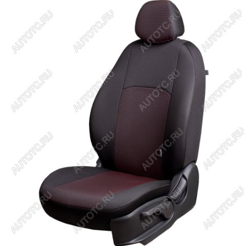 5 849 р. Комплект чехлов для сидений (5 мест, ЦЗС, 3П Жаккард) Дублин Lord Autofashion Лада Ларгус дорестайлинг R90 (2012-2021) (черный, вставка Ёж красная)  с доставкой в г. Пермь