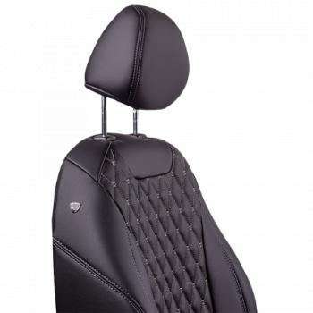 9 549 р. Комплект чехлов для сидений (3 места Орегон) БАЙРОН ст БАЙРОН Lord Autofashion  ГАЗ ГАЗель ( 2705,  3302,  2705,Бизнес,  3302,Бизнес) (1995-2025) дорестайлинг цельнометаллический фургон, 1-ый рестайлинг бортовой , 1-ый рестайлинг цельнометаллический фургон, 2-ой рестайлинг цельнометаллический фургон, 2-ой рестайлинг шасси (черный, вставка черная, строчка темно-серая)  с доставкой в г. Пермь. Увеличить фотографию 5