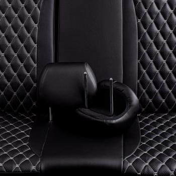 9 549 р. Комплект чехлов для сидений (3 места Орегон) БАЙРОН ст БАЙРОН Lord Autofashion  ГАЗ ГАЗель ( 2705,  3302,  2705,Бизнес,  3302,Бизнес) (1995-2025) дорестайлинг цельнометаллический фургон, 1-ый рестайлинг бортовой , 1-ый рестайлинг цельнометаллический фургон, 2-ой рестайлинг цельнометаллический фургон, 2-ой рестайлинг шасси (черный, вставка черная, строчка темно-серая)  с доставкой в г. Пермь. Увеличить фотографию 8