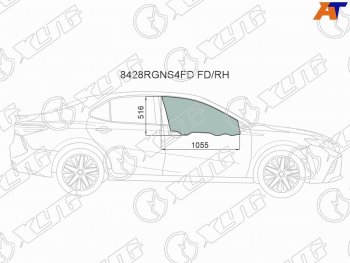 3 399 р. Стекло боковое опускное (Спереди Справа Цвет зеленый Крепления) Toyota Camry (XV70) 17-21  Camry XYG 8428RGNS4FD FD/RH  с доставкой в г. Пермь. Увеличить фотографию 1