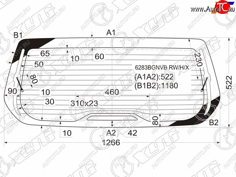 10 399 р. Стекло заднее (Цвет зеленый Обогрев) Opel Zafira 99-05  Subaru Traviq 01-04 XYG 6283BGNVB RW/H/X  с доставкой в г. Пермь