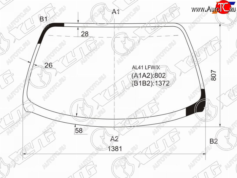 7 299 р. Стекло лобовое Toyota Corolla II 90-94  Corsa 90-94  Tercel 90-94 XYG AL41 LFW/X  с доставкой в г. Пермь