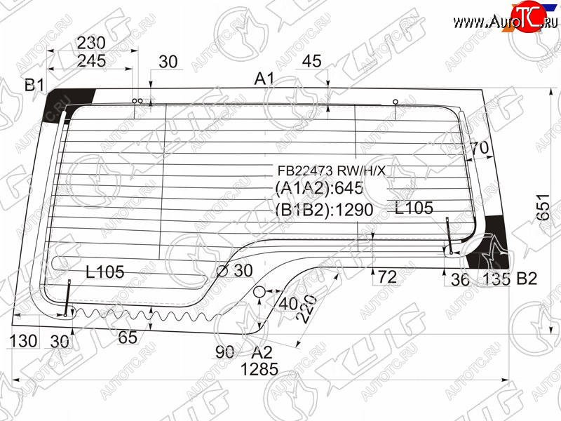 9 749 р. Стекло заднее (Цвет зеленый Обогрев Антенна) Land Rover Discovery 04-17 XYG FB22473 RW/H/X  с доставкой в г. Пермь