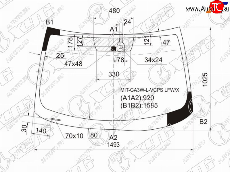 7 699 р. Стекло лобовое (Датчик дождя) Mitsubishi ASX 10-16  Citroen C4 Aircross 12-16  Peugeot 4008 12-15 XYG MIT-GA3W-L-VCPS LFW/X  с доставкой в г. Пермь