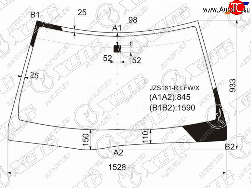10 999 р. Стекло лобовое Lexus GS 97-04  Toyota Aristo 97-04 XYG JZS161-R LFW/X  с доставкой в г. Пермь