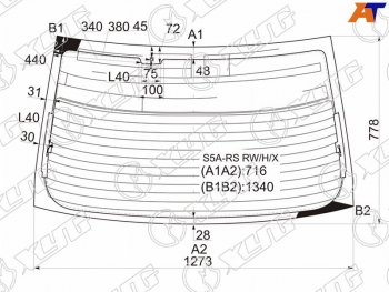 9 549 р. Стекло заднее (Цвет зеленый Обогрев Антенна) Honda Civic 00-06  Civic Ferio 00-05 XYG S5A-RS RW/H/X  с доставкой в г. Пермь. Увеличить фотографию 2