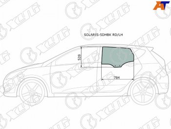 2 699 р. Стекло боковое опускное (Сзади Слева Цвет зеленый) Hyundai Solaris 10-17  Accent 11-17 XYG SOLARIS-5DHBK RD/LH  с доставкой в г. Пермь. Увеличить фотографию 2