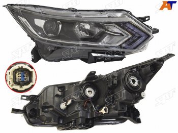 9 999 р. Фара правая ( галоген, LED) SAT Nissan Qashqai 2 J11 рестайлинг (2017-2022)  с доставкой в г. Пермь. Увеличить фотографию 2