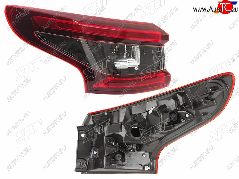 4 499 р. Фонарь задний левый (внешний, LED) SAT Nissan Qashqai 2 J11 рестайлинг (2017-2022)  с доставкой в г. Пермь