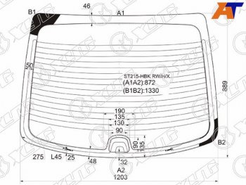 9 549 р. Стекло заднее (Цвет зеленый Обогрев) Toyota Avensis (T220) 97-03 XYG ST215-HBK RW/H/X  с доставкой в г. Пермь. Увеличить фотографию 2