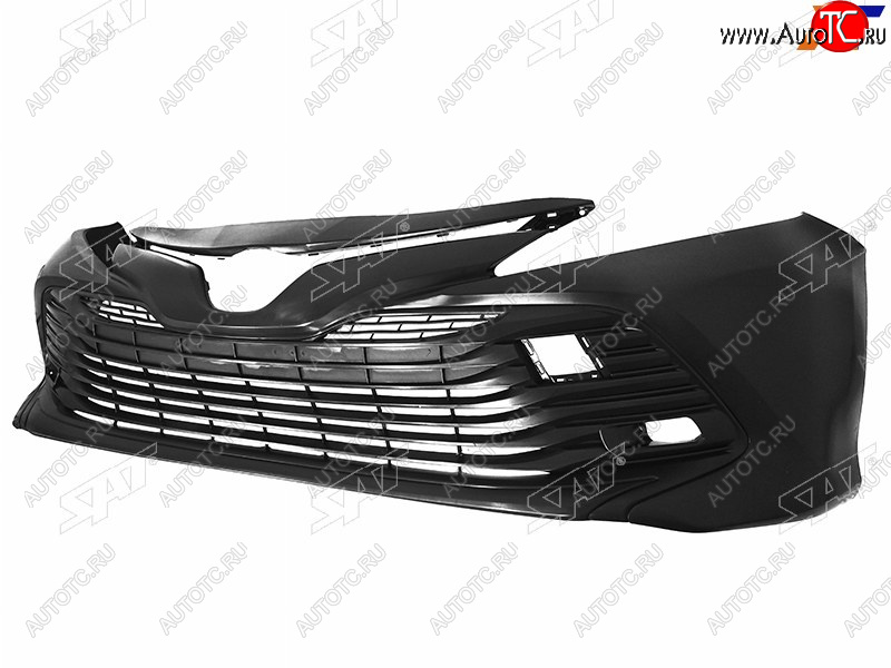 5 999 р. Бампер передний (Под ПТФ С отверстием под крюк) SAT  Toyota Camry XV70 дорестайлинг (2017-2021)  с доставкой в г. Пермь