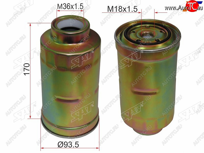 519 р. Фильтр топливный TOYOTA  COASTER 93-DYNA 88-02 LAND CRUISER 80 1HD1HZ 90-98 SAT ST-23303-56040  с доставкой в г. Пермь