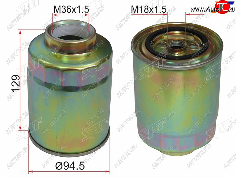 579 р. Фильтр топливный TOYOTA COROLLAVERSO CDE120 1CDFTV 03-06 LAND CRUISER 100 1HD 98-07(две прокладки) SAT ST-23390-64480  с доставкой в г. Пермь