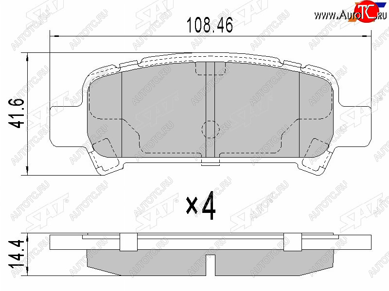 699 р. Колодки тормозные зад RH-LH SAT Subaru Forester SG рестайлинг (2005-2008)  с доставкой в г. Пермь