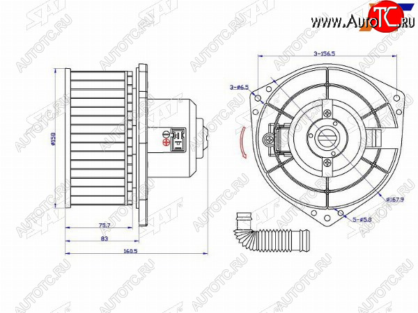 3 699 р. Мотор отопителя салона Nissan Pathfinder 95-04  Primera 95-02  Terrano 95-02  Avenir 98-05 SAT ST-27220-0E005  с доставкой в г. Пермь