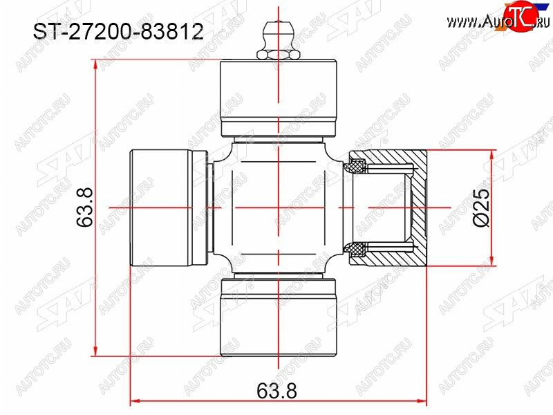 359 р. Крестовина SUZUKI GRAND VITARA 98-06VITARA 89-98 SAT ST-27200-83812  с доставкой в г. Пермь
