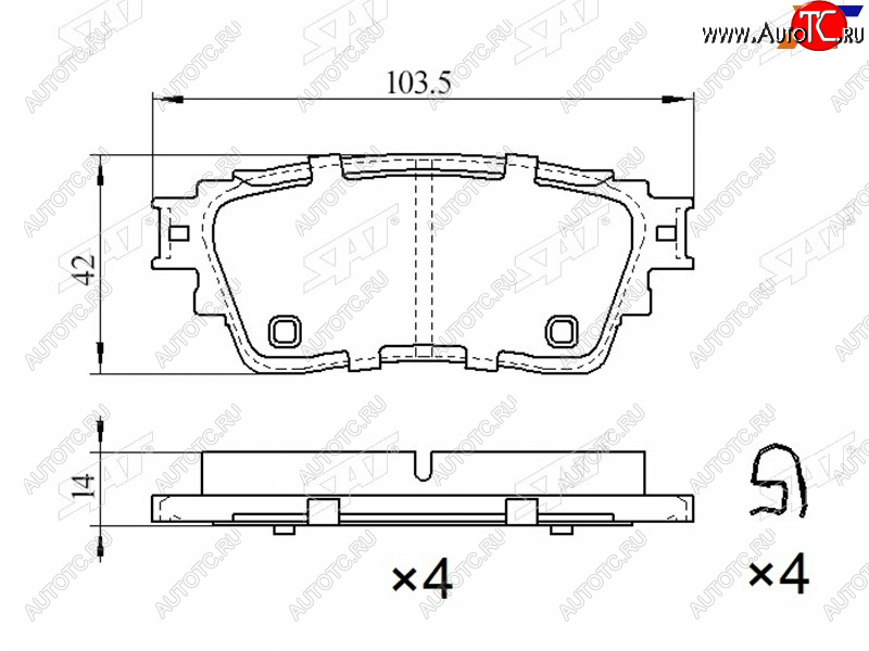 749 р. Колодки тормозные барабанные задние LH-RH SAT Mitsubishi Outlander GF дорестайлинг (2012-2014)  с доставкой в г. Пермь