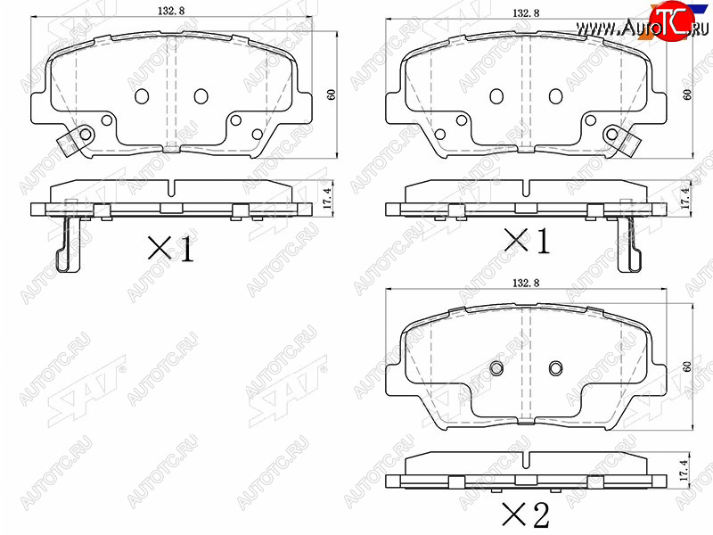 1 039 р. Колодки тормозные передние FR-FL SAT  Hyundai Creta SU (2020-2022)  с доставкой в г. Пермь