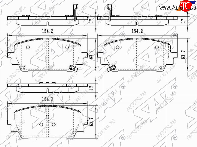 1 399 р. Колодки тормозные передние FR-FL SAT  Hyundai Santa Fe TM рестайлинг (2020-2022)  с доставкой в г. Пермь