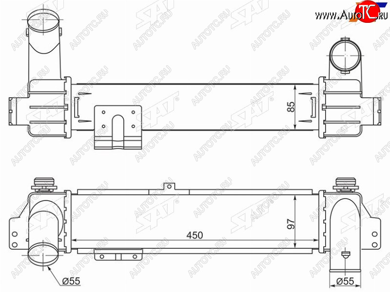 7 599 р. Интеркулер KIA SORENTO 03-06 (140л.с.) SAT ST-28190-4A160  с доставкой в г. Пермь