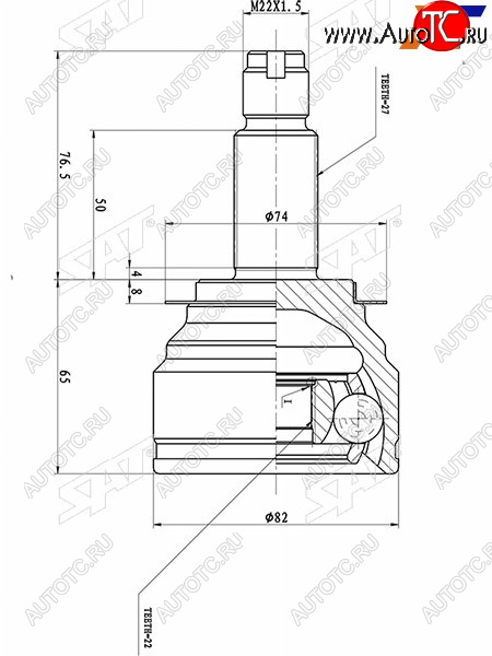 1 799 р. Шрус наружный SUBARU IMPREZA GEGH SAT ST-28391-FG000  с доставкой в г. Пермь