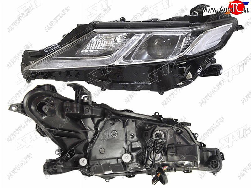16 249 р. Фара левая (1 LED полоса) SAT Toyota Camry XV70 дорестайлинг (2017-2021)  с доставкой в г. Пермь