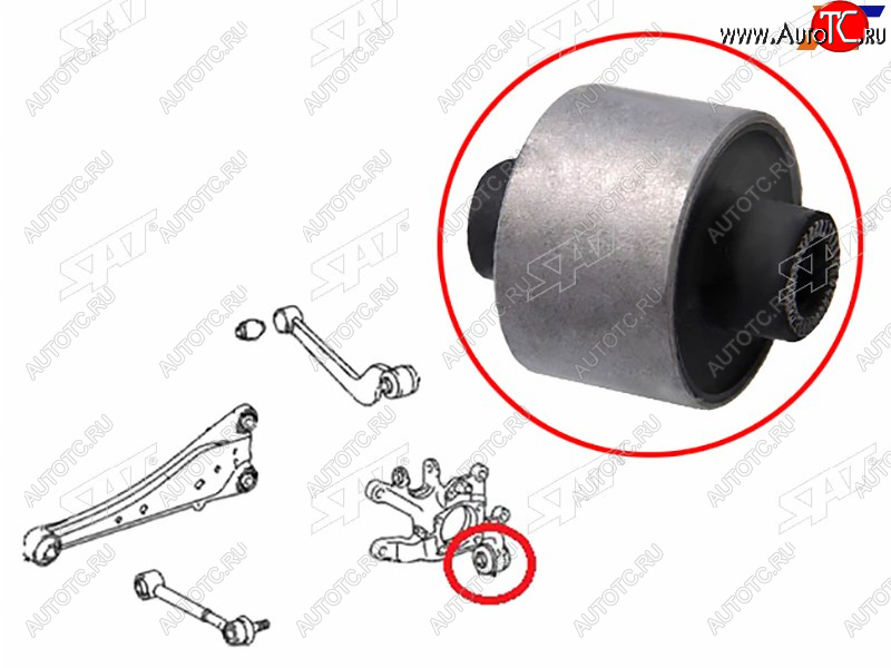 799 р. Сайлентблок Toyota Avensis (T270) 08-18  Corolla (E150) 06-13  Harrier (XU60) 17-20  RAV4 (XA30,X SAT ST-42305-42020-U  с доставкой в г. Пермь