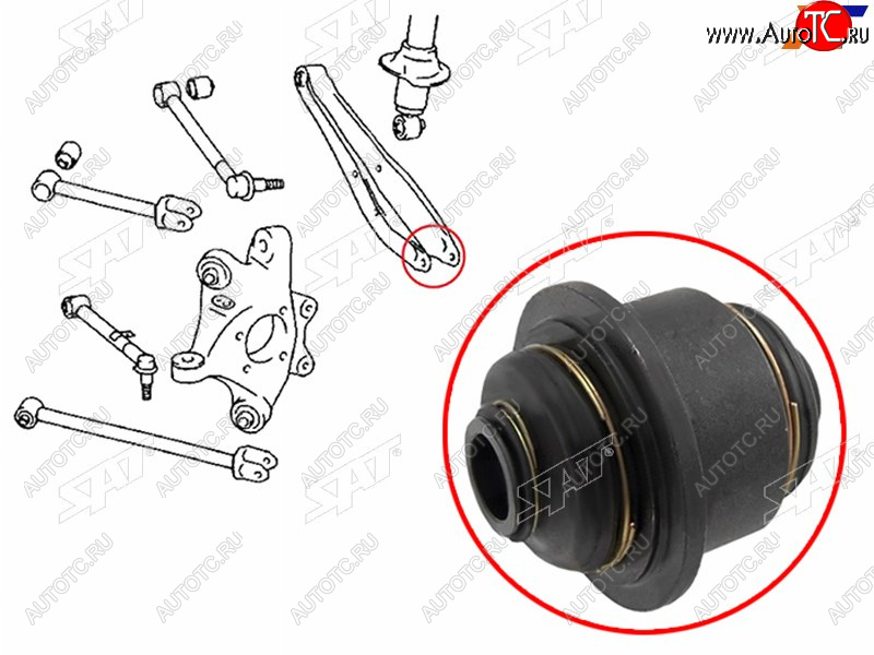 879 р. Сайлентблок задней цапфы TOYOTA CROWNMAJESTA GRS18#UZS18# 2003-2008 SAT ST-42304-30090-U  с доставкой в г. Пермь