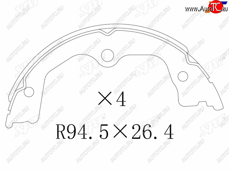 1 859 р. Колодки барабанные задние RH-LH SAT Honda Accord 8 CU седан дорестайлинг (2008-2011)  с доставкой в г. Пермь