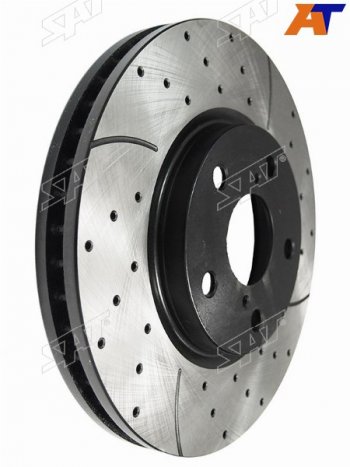 Комплект дисков тормозных передний перфорированные (Ø296 mm) SAT Toyota Mark 2 X110 седан рестайлинг (2002-2004)