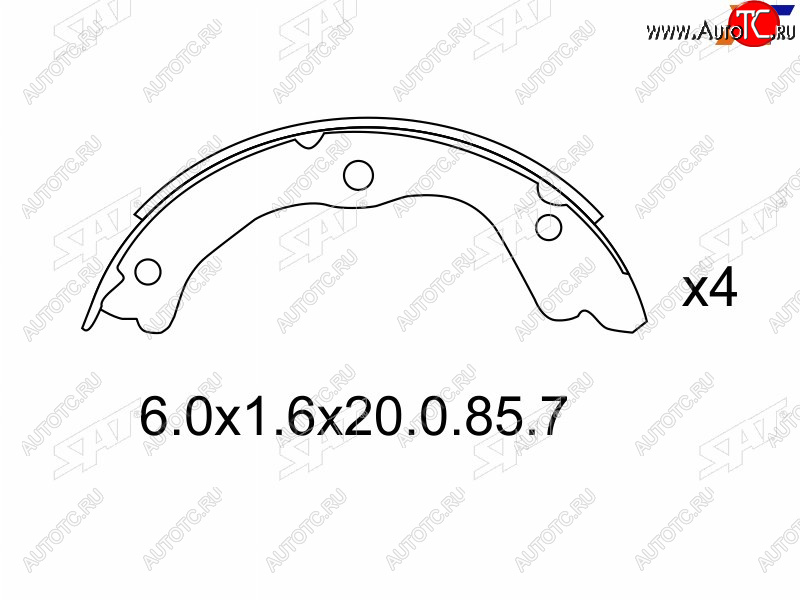 949 р. Колодки барабанные задние RH-LH SAT Nissan Primera 3 универсал P12 (2002-2008)  с доставкой в г. Пермь