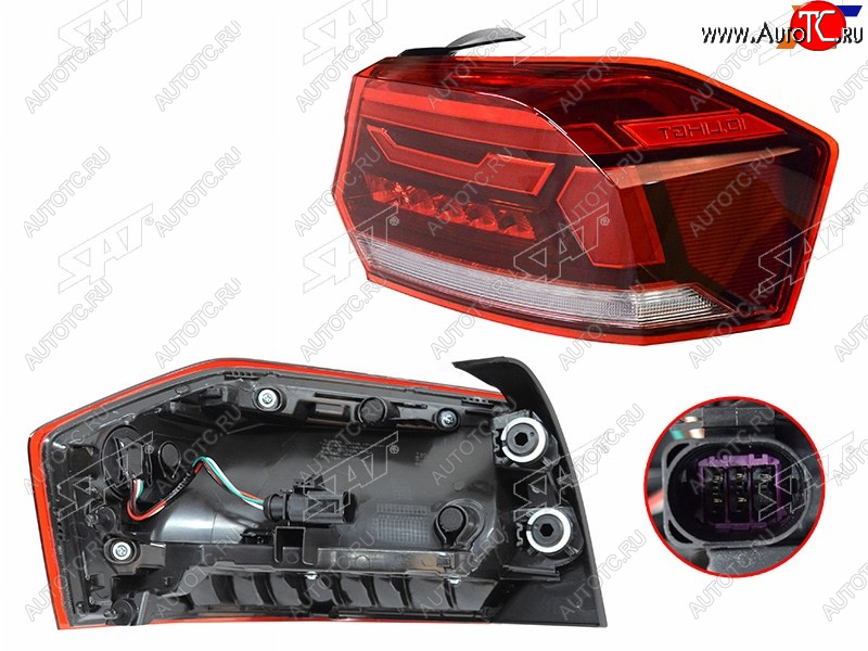 4 099 р. Фонарь задний правый SAT Volkswagen Polo Mk6 (2020-2022) лифтбек с доставкой в г. Пермь Увеличить фотографию 1 4 099 р. Фонарь задний правый SAT Volkswagen Polo Mk6 (2020-2022) лифтбек с доставкой в г. Пермь