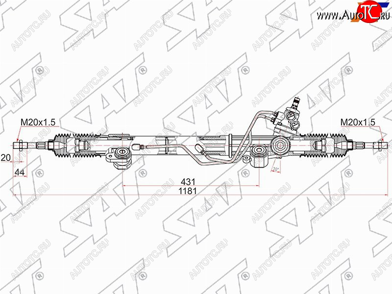 15 849 р. Рейка рулевая LHD SAT Toyota Land Cruiser Prado J120 (2002-2009)  с доставкой в г. Пермь