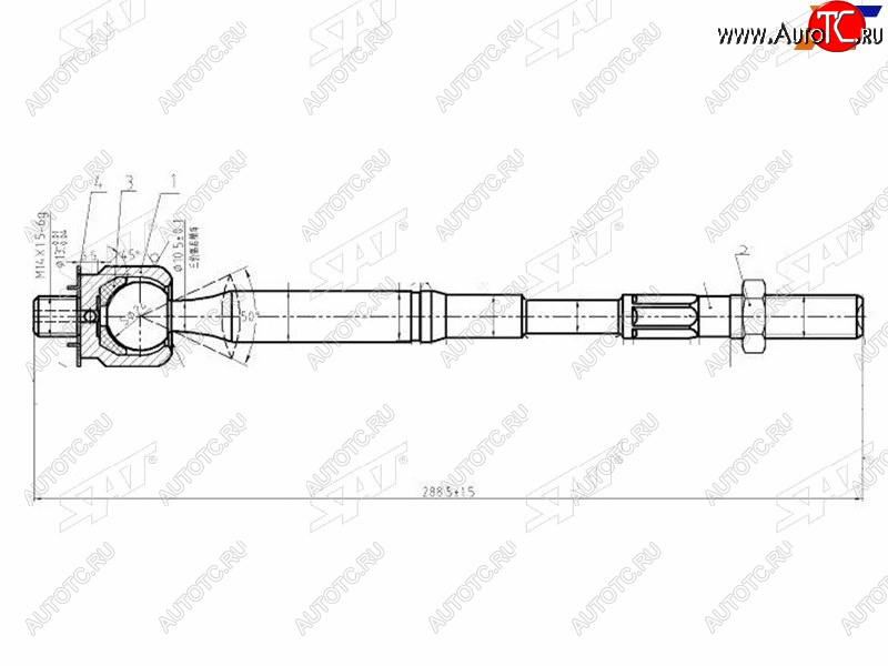 1 059 р. Тяга рулевая TOYOTA COROLLAALLIONPREMIOMATRIXISISNOAHVOXY 02- SAT ST-45503-09400  с доставкой в г. Пермь