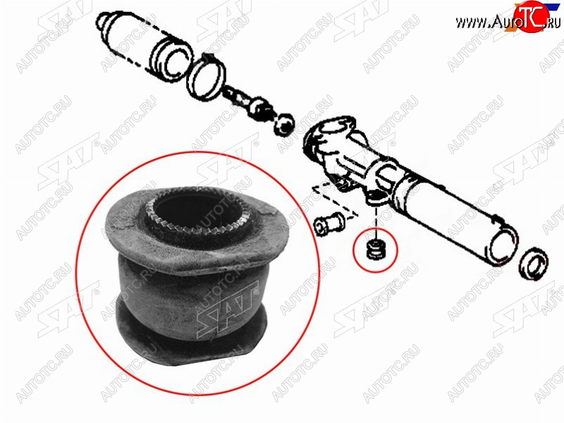 241 р. Втулка рулевой рейки Toyota Land Cruiser Prado (J90) 96-02  Hilux Surf 95-00 SAT ST-45522-35020  с доставкой в г. Пермь